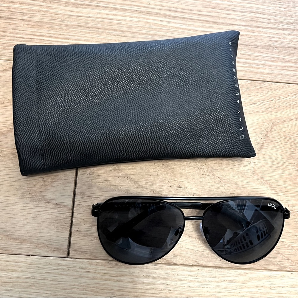 Quay High Key black aviator sunglasses